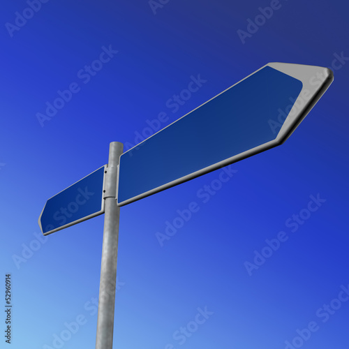 BLue directionl signs on a blue background
