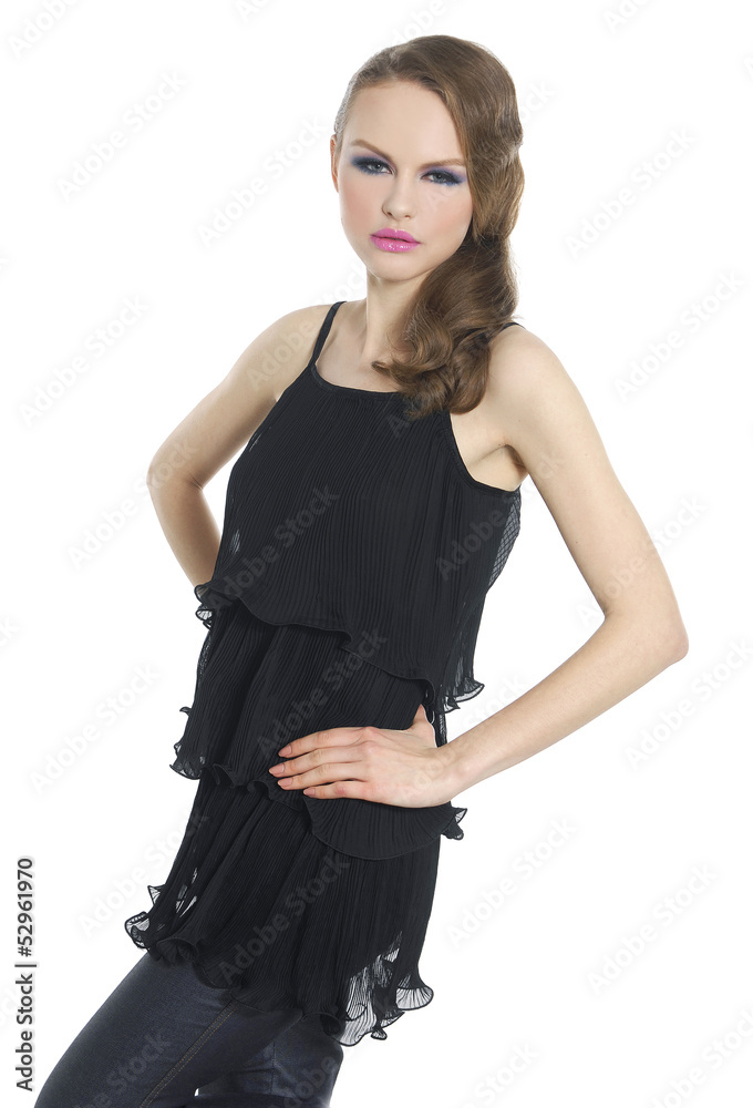 Young Woman portrait. standing posing Young Woman portrait. standing posing