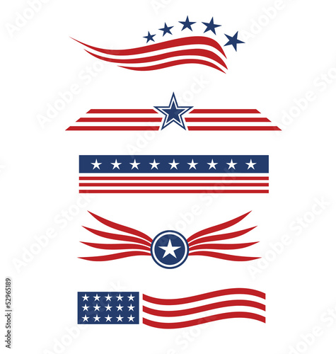 USA star flag logo design elements