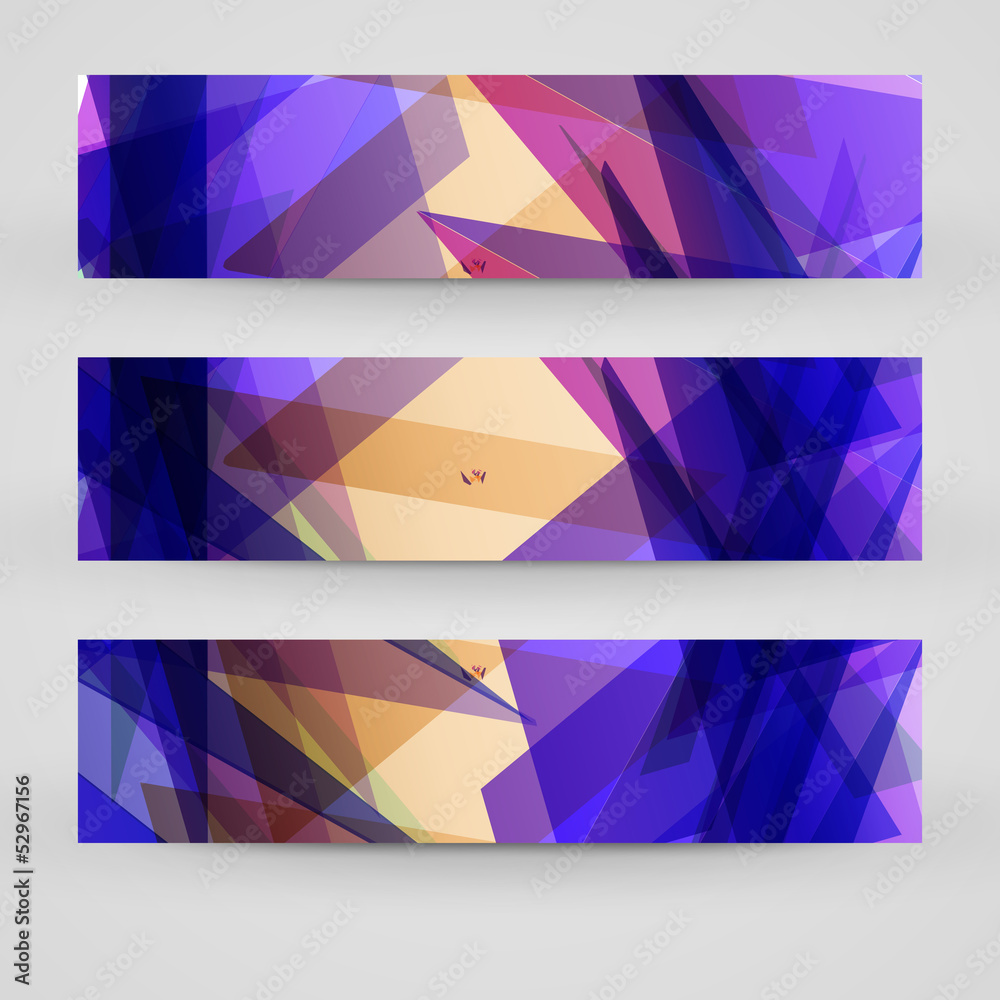 Vector banner set for your design, abstract Illustration.
