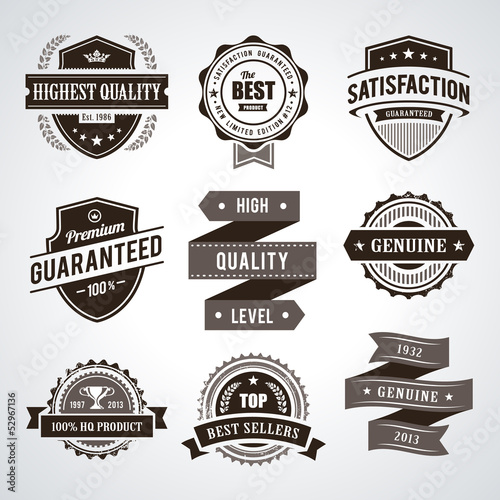 Vintage premium quality labels