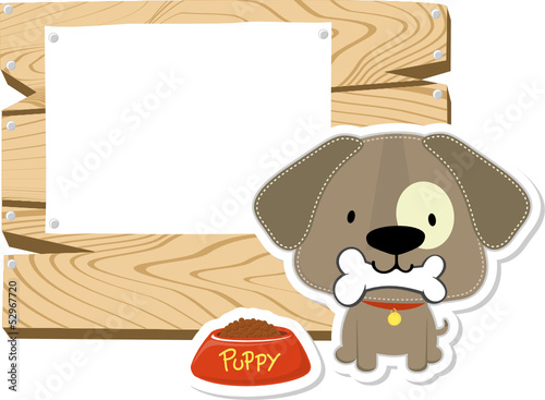 cute doggy and blank board