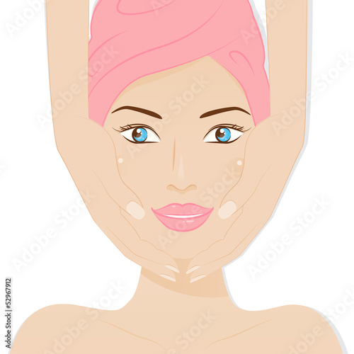 Spa .  Care skin of face beautiful woman .