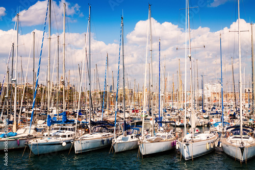 yachts in Port Vell. Barcelona, Spain