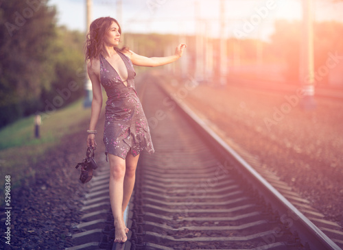 The girl on tracks