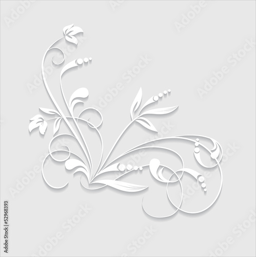 Paper branch on grey background