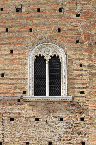 Medieval window in Urbino, Italy