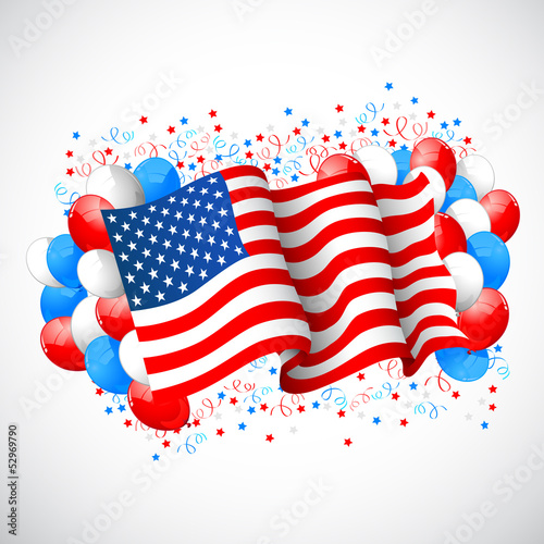 Colorful Balloon with American flag