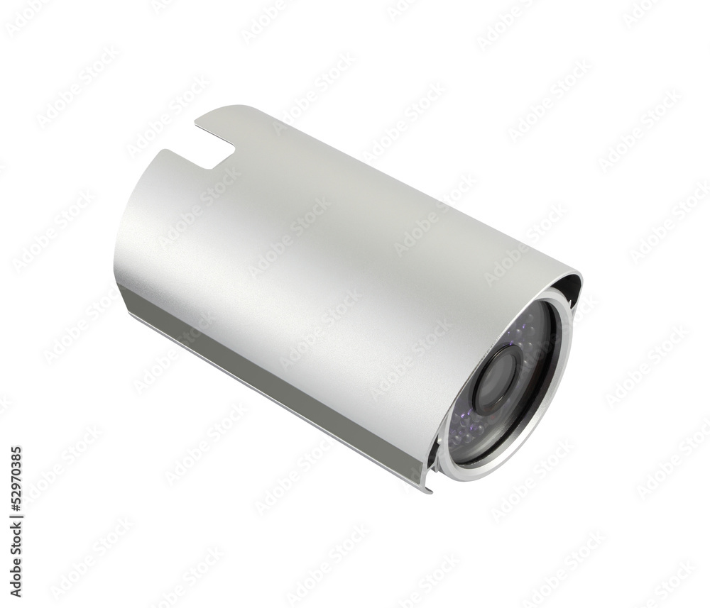 Top head of security camera on white background. Top head of security camera on white background.