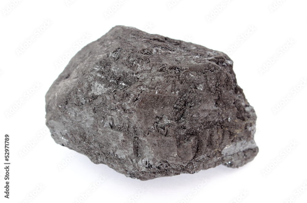 Coal lump on white background Coal lump on white background
