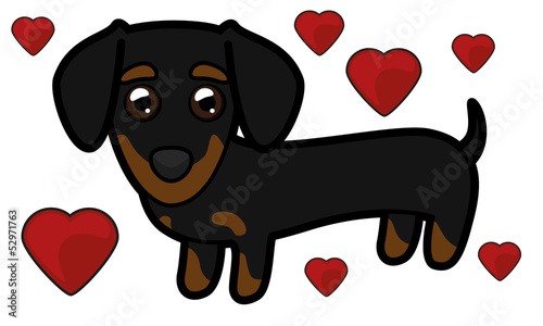Hund mit Herzen (Kawaii)