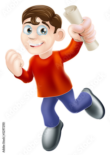 Happy man with scroll