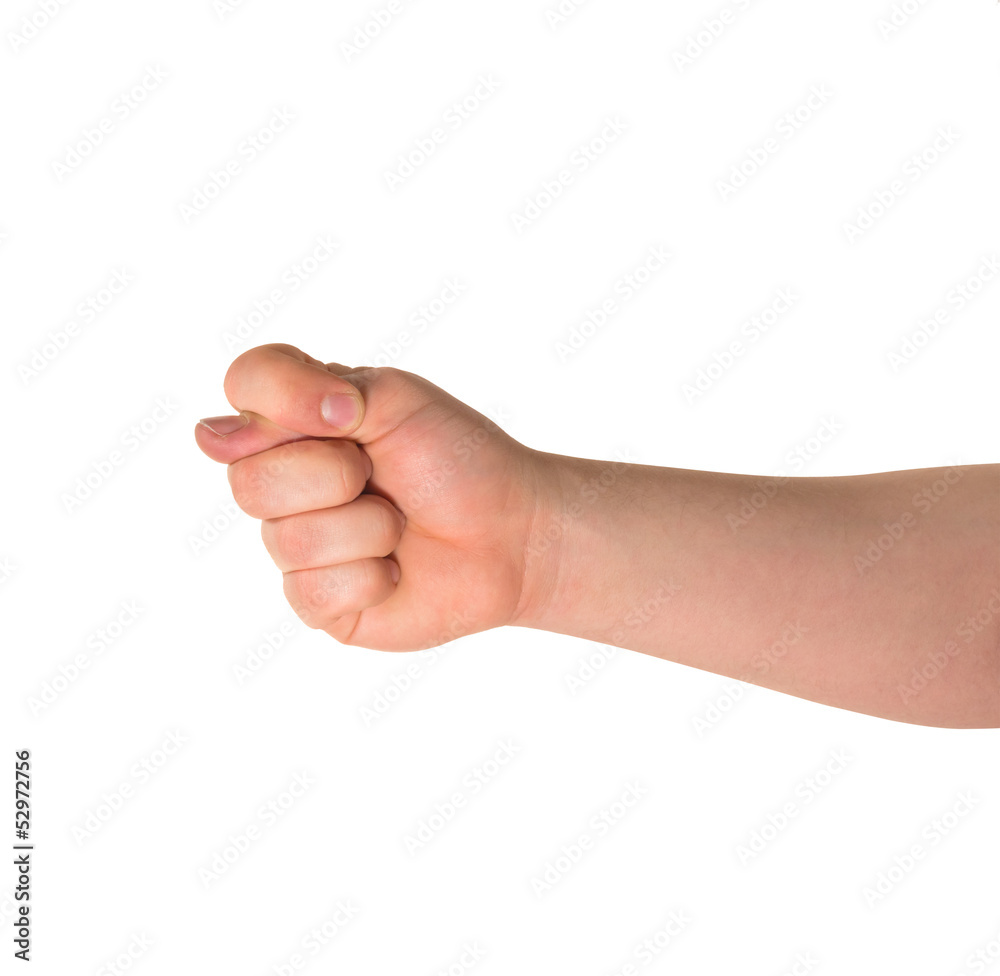 Offensive hand gesture isolated