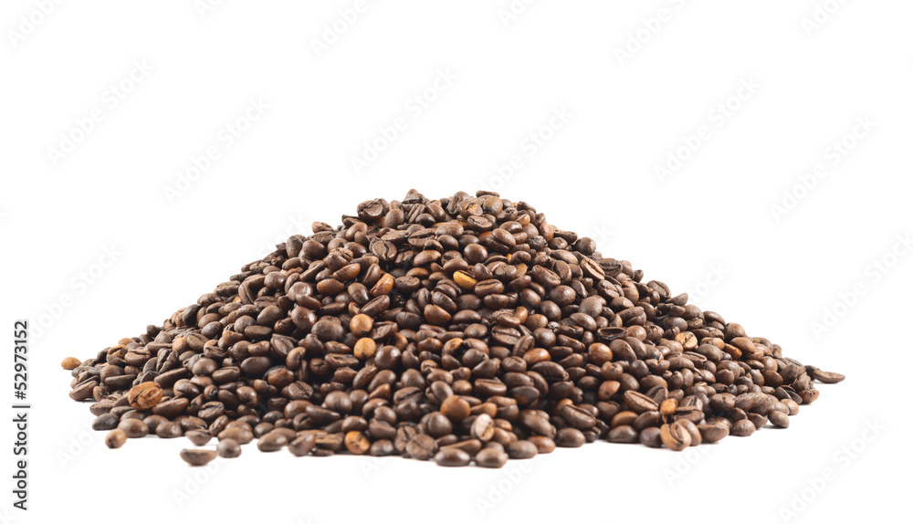 Pile of coffee beans isolated Pile of coffee beans isolated