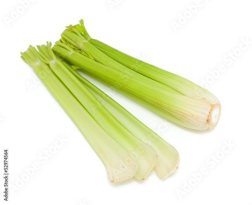 celery stems isolated on white