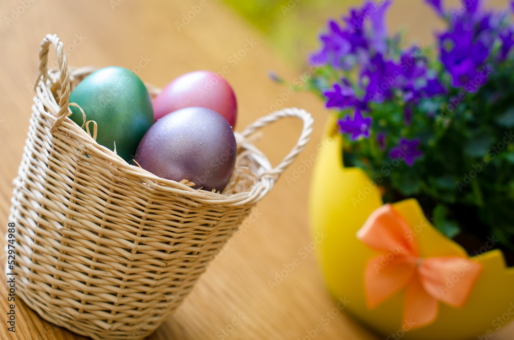 Easter eggs in the basket