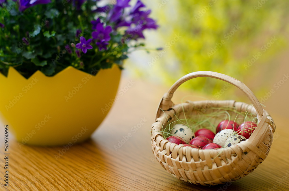 Easter eggs in the basket Easter eggs in the basket