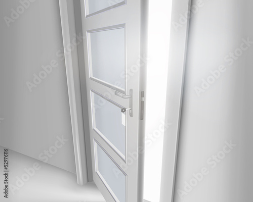 Open door. Vector illustration.