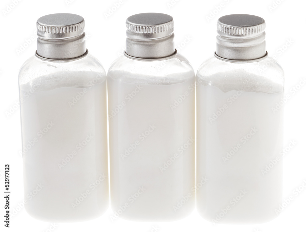 Isolated White Cream Bottles