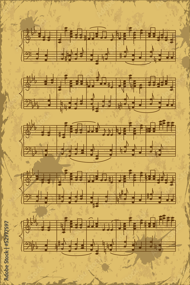 Sheet of music stave notes