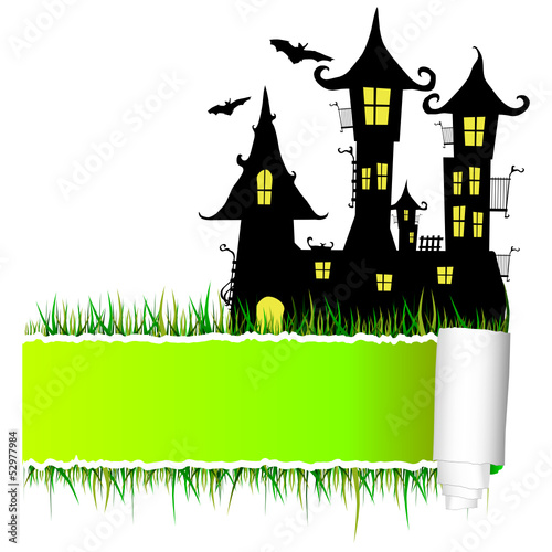 castle with tearing paper vector illustration