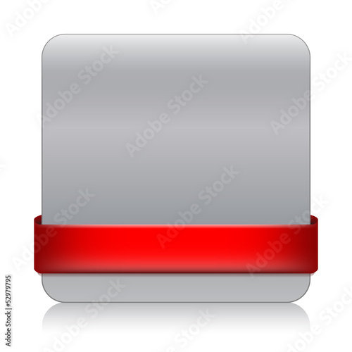 BLANK web button (square red icon symbol template)