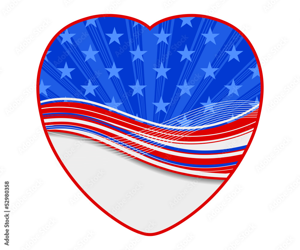 american flag - heart shape background Stock Vector | Adobe Stock