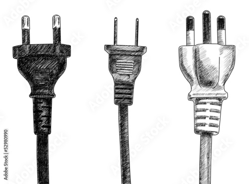 plugs drawing on white background