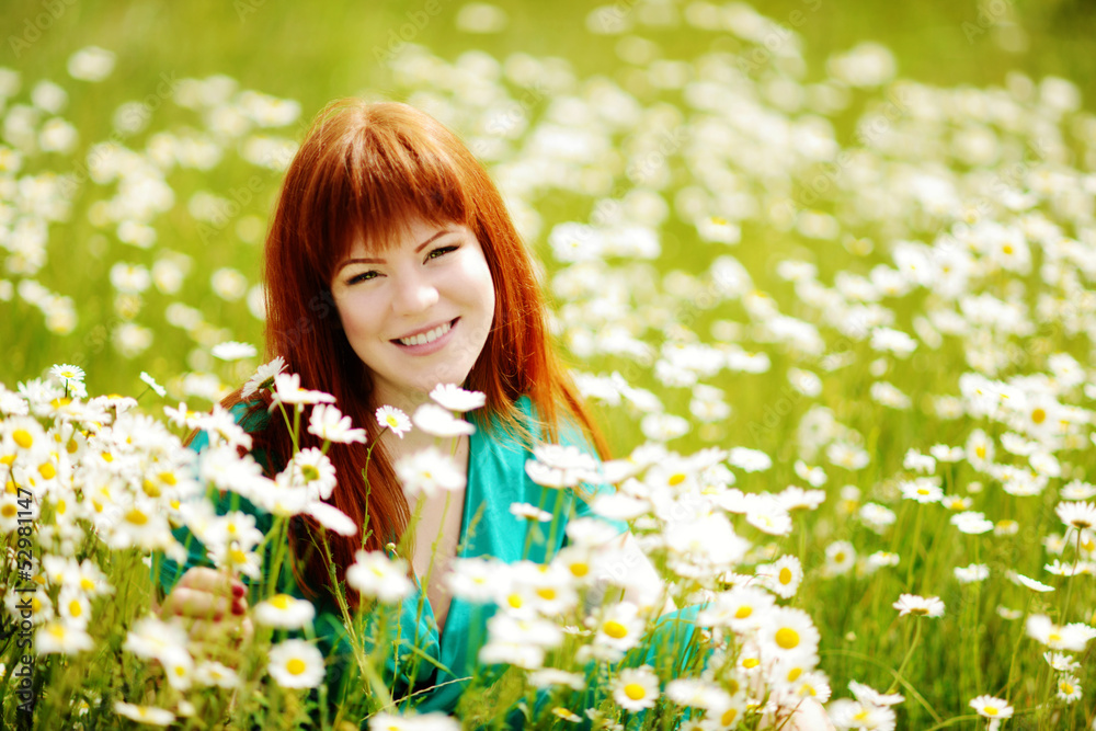 redhead young woman in the feild redhead young woman in the feild