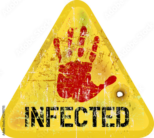 infection / computer virus warning sign, vector