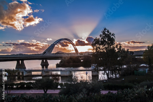 Lusitania bridge on sunset in Merida © fxegs