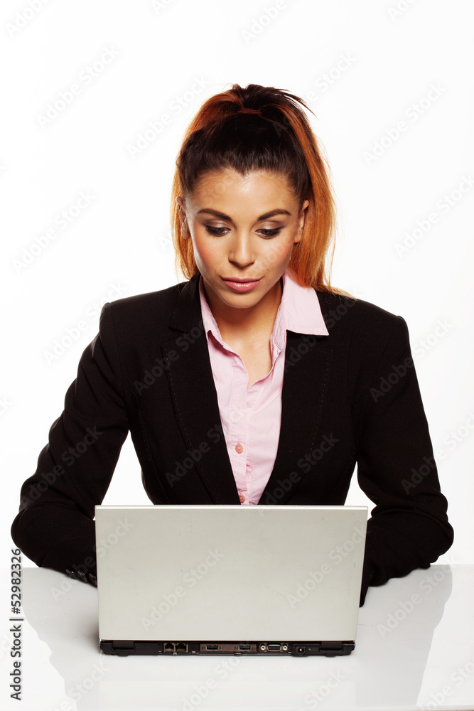 Beautiful young businesswoman working Beautiful young businesswoman working