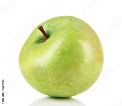 Juicy green apple, isolated on white