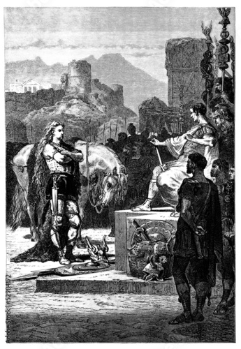 Obraz na plátně Ancient Rome vs Gaul : Vercingetorix & Cesar