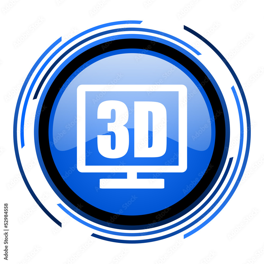 3d display circle blue glossy icon 3d display circle blue glossy icon
