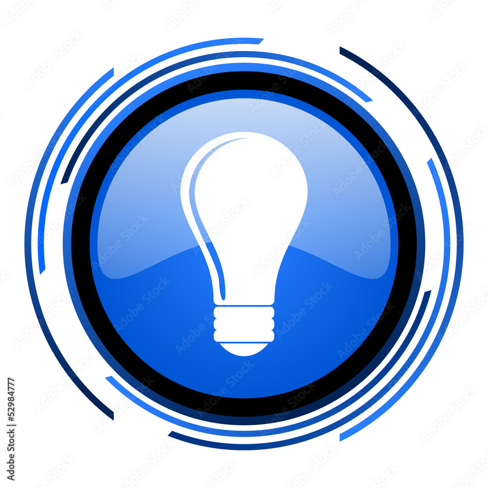 light bulb circle blue glossy icon light bulb circle blue glossy icon