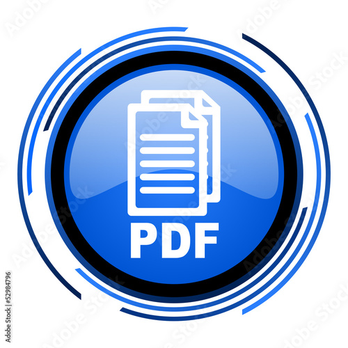 pdf circle blue glossy icon
