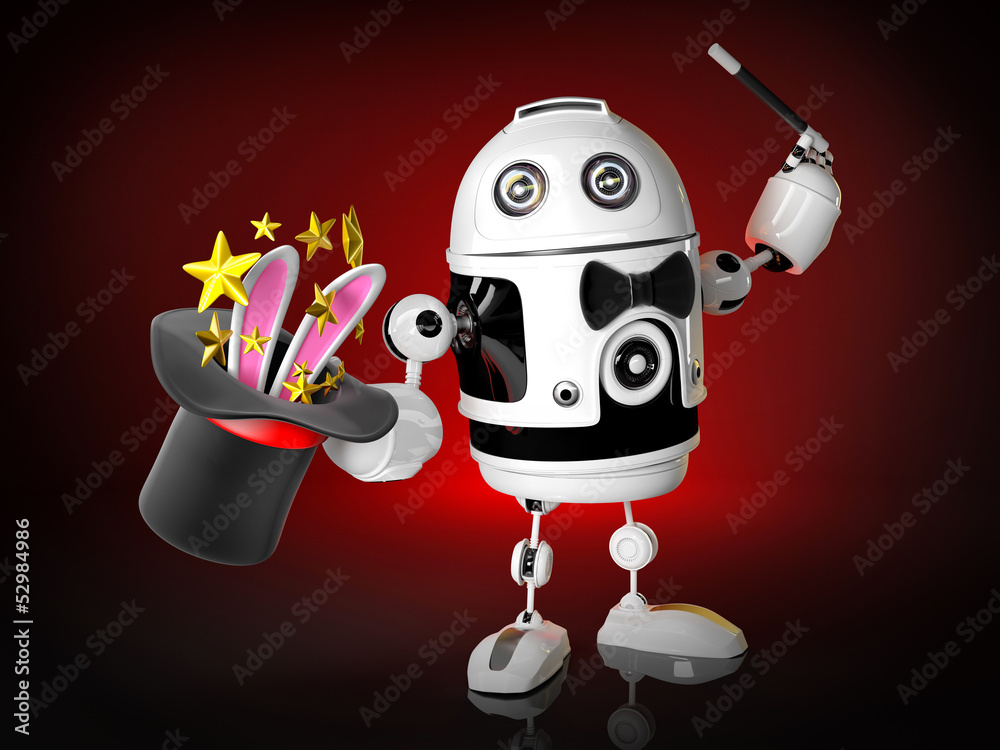 Naklejka premium Robot magician