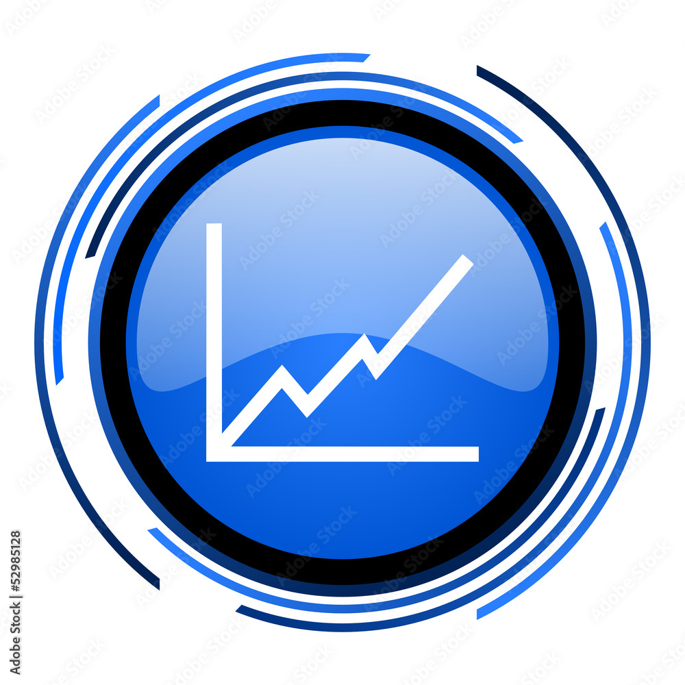 chart circle blue glossy icon chart circle blue glossy icon