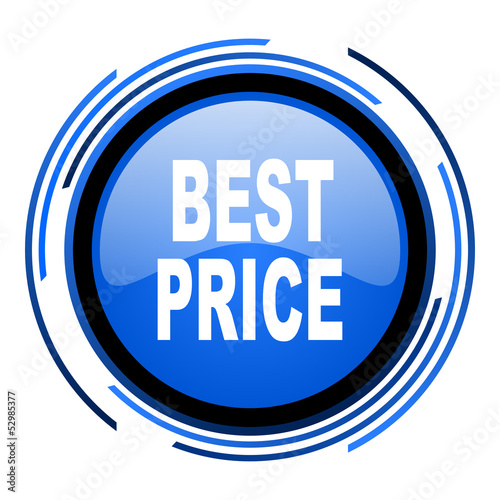 best price circle blue glossy icon