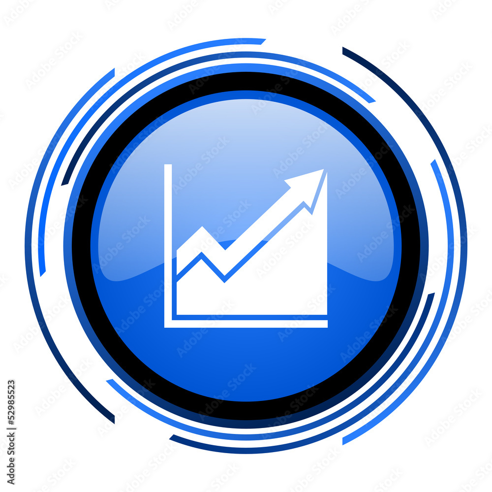 histogram circle blue glossy icon histogram circle blue glossy icon
