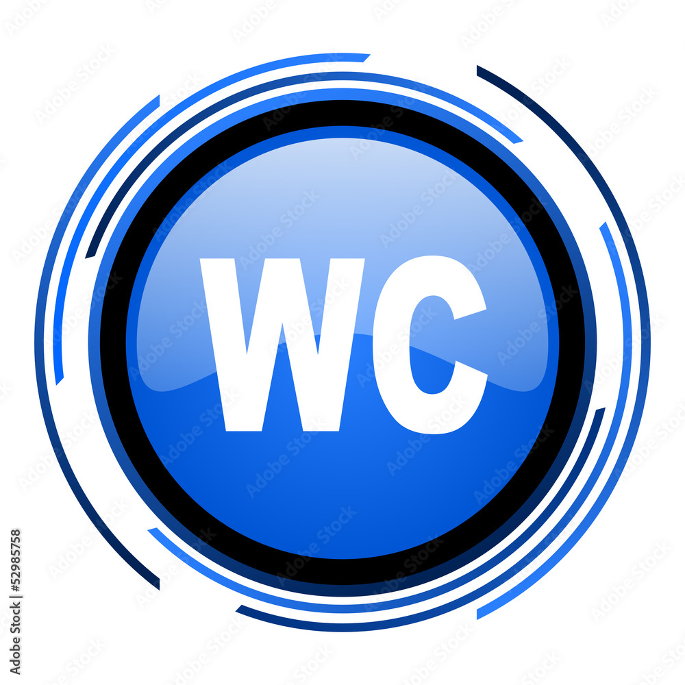 wc circle blue glossy icon wc circle blue glossy icon