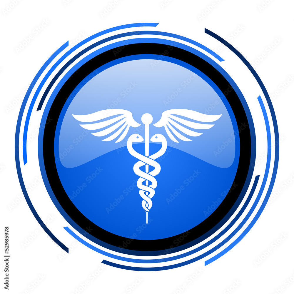 caduceus circle blue glossy icon caduceus circle blue glossy icon