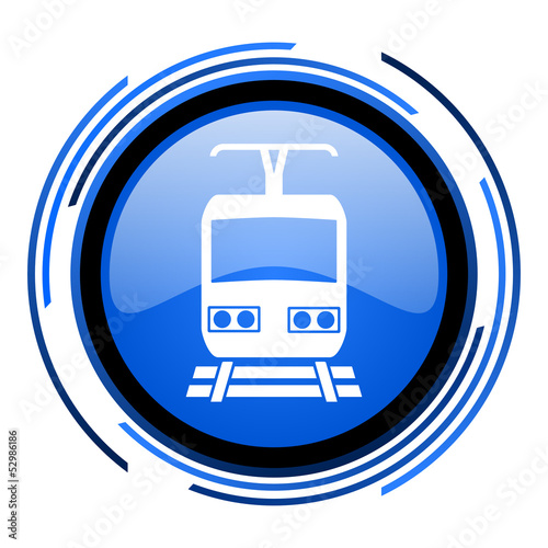 train circle blue glossy icon © Alex White