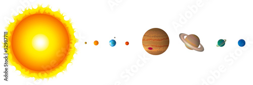 Solar System Isolated on White Vector Compatible Gradients