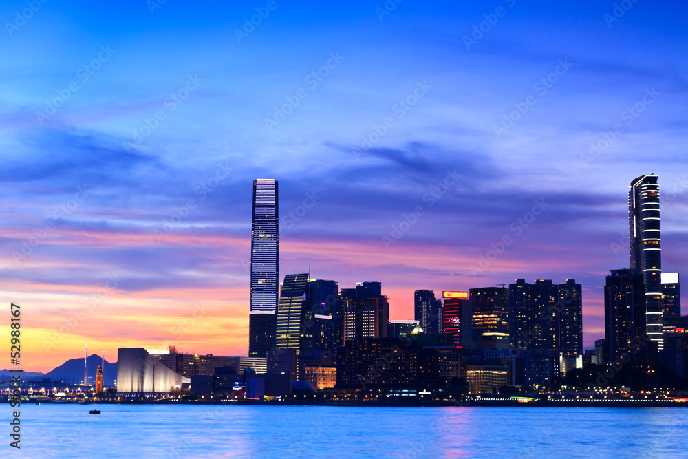 Obraz premium Hong Kong at sunset