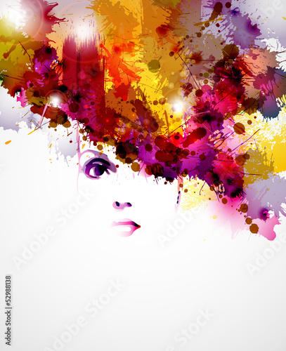 abstract design elements with women face