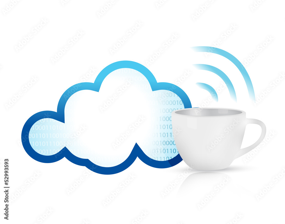cloud computing coffee mug concept