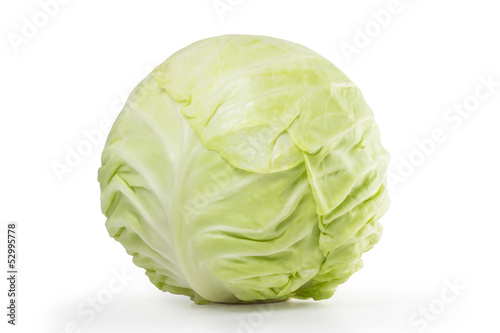Green cabbage isolated on white © lamyai