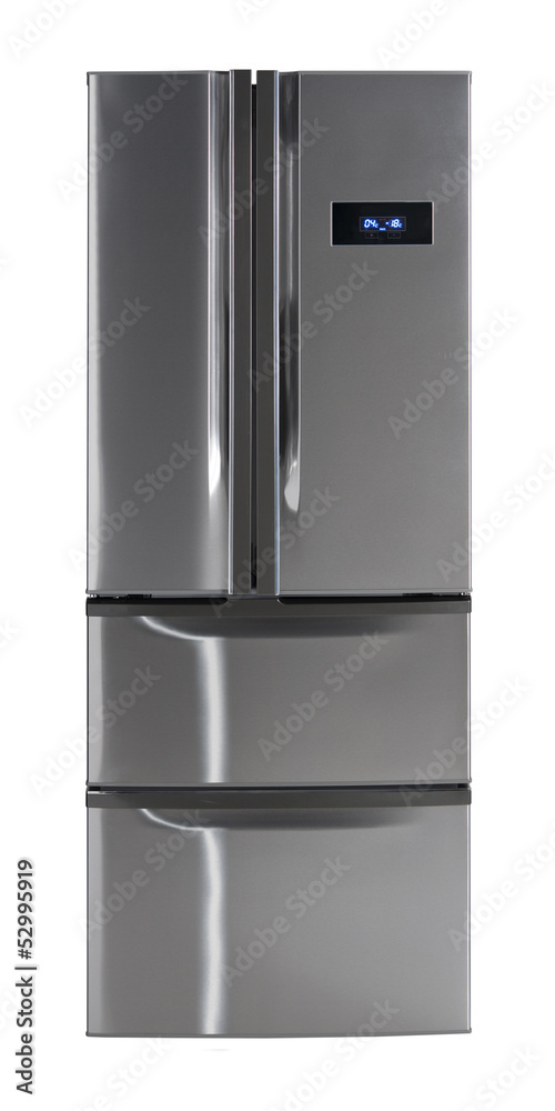 Side-by-side refrigerator isolated with clipping path. Side-by-side refrigerator isolated with clipping path.